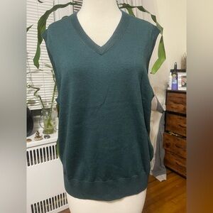 Brooks Brothers Teal V-Neck Sleeveless Sweater